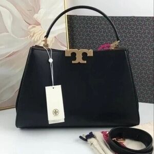 Tory Burch Eleanor Black Leather Tote Bag Outlet New🥖🥖
